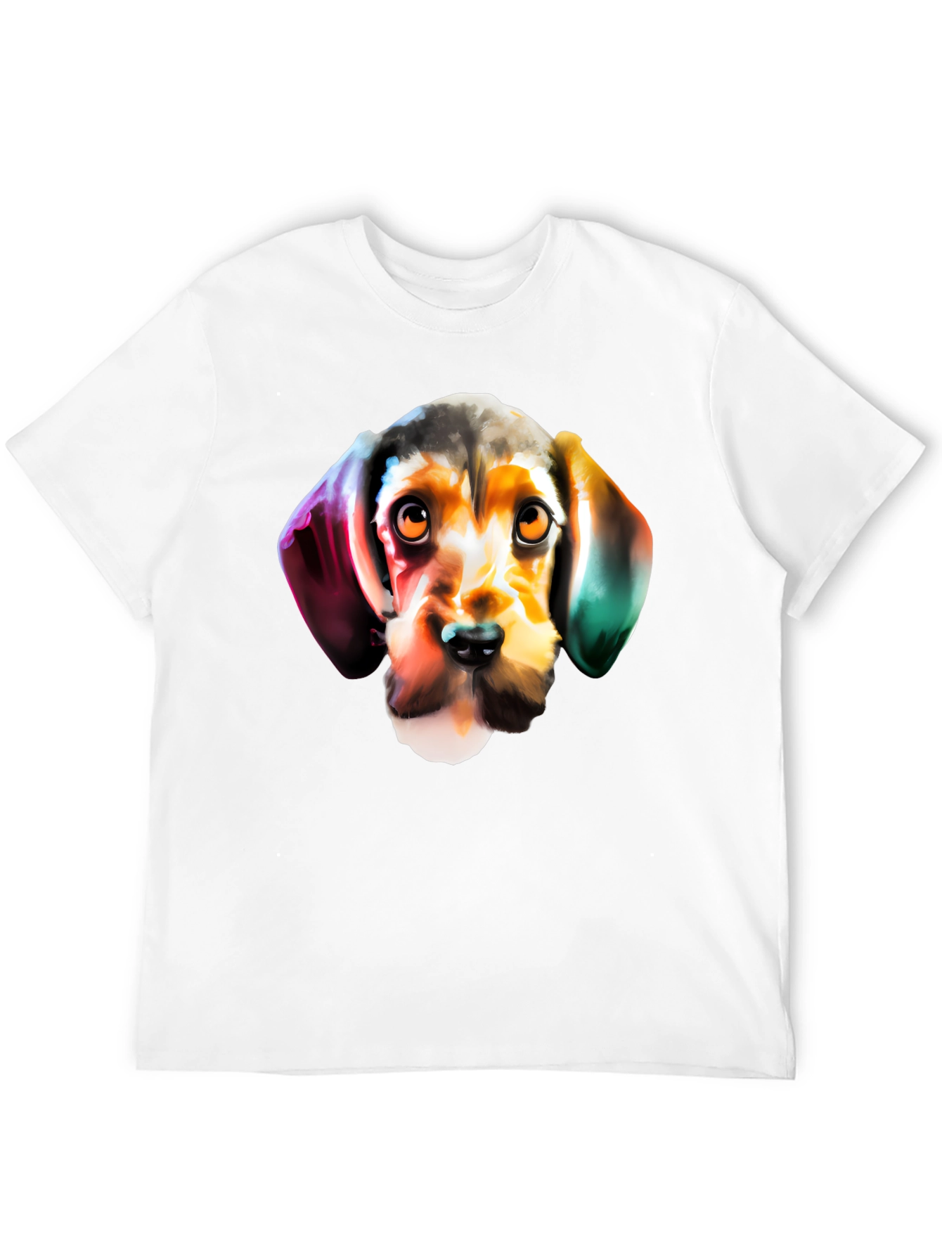 Dog Graphic Print Black Casual T-Shirt