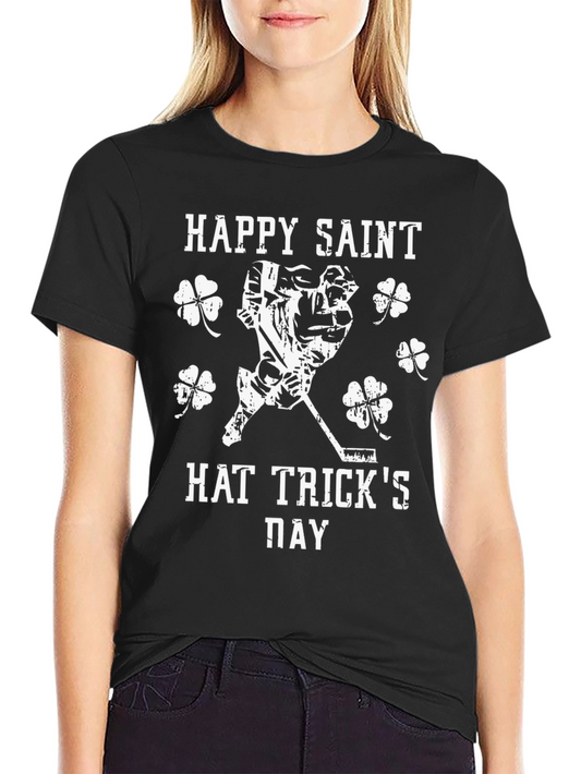 Happy Saint Hat Tricks Day Black T-Shirt