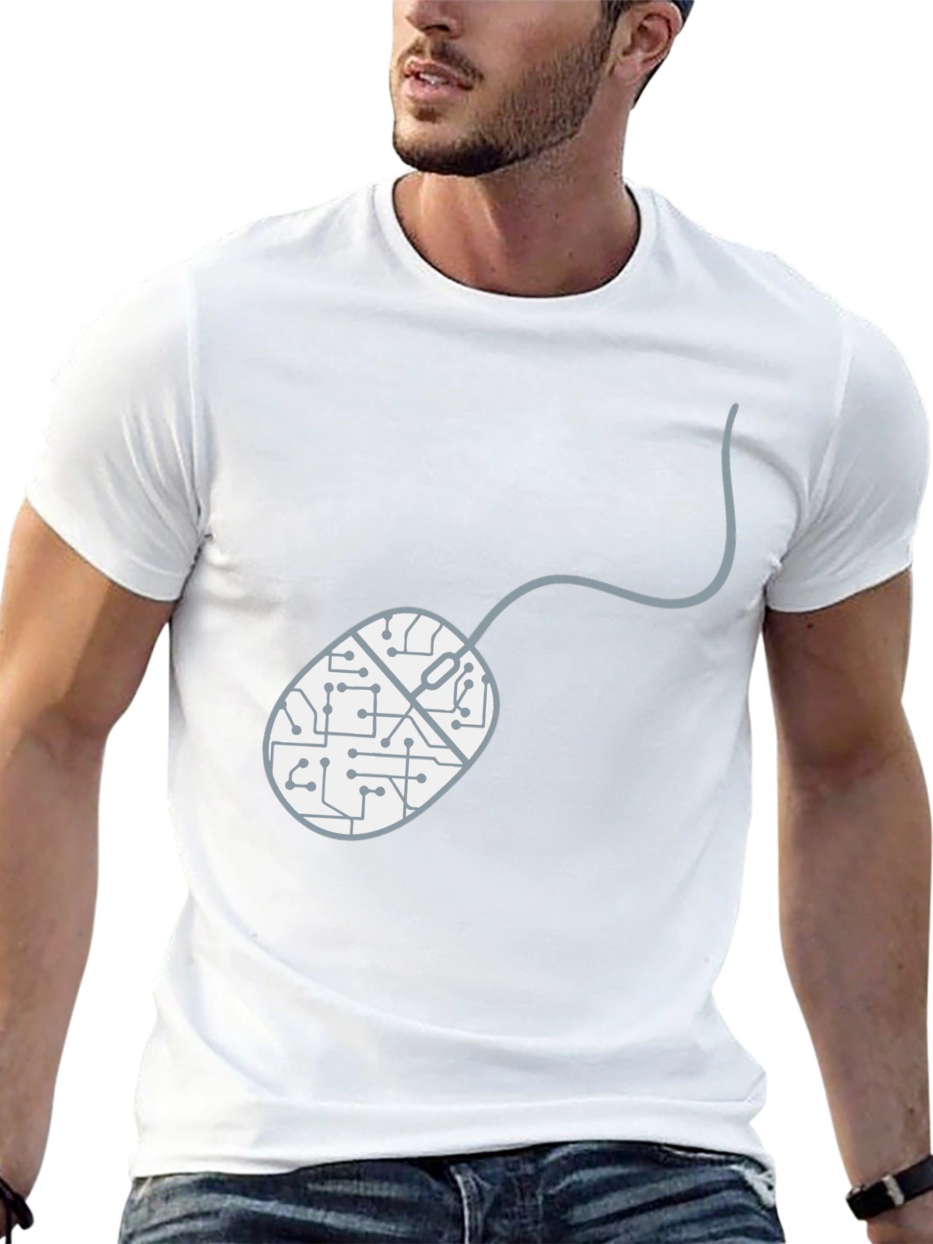 Circuit Board Mouse Graphic T-Shirt