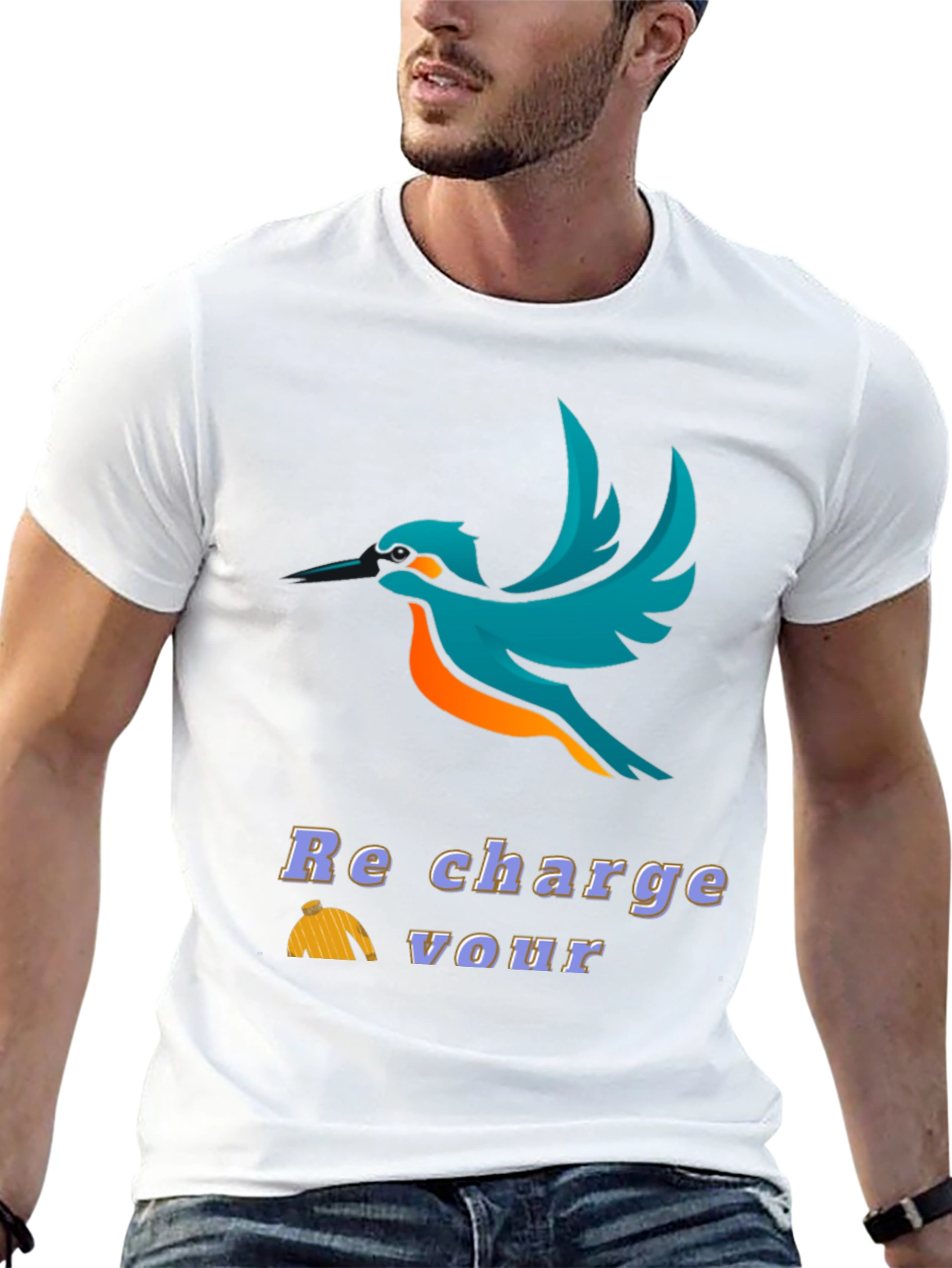 Bird Graphic T-Shirt - Recharge Your Vour