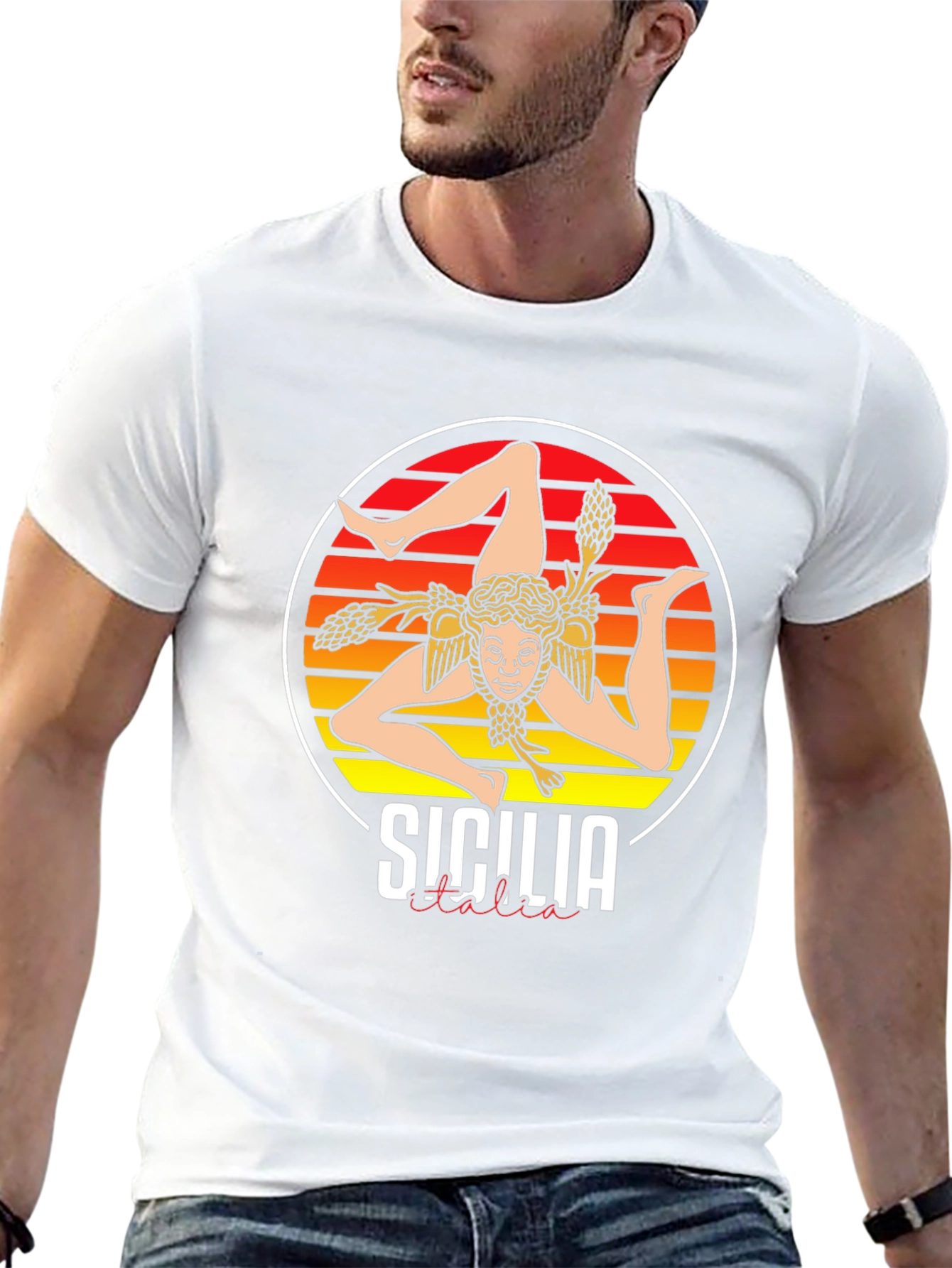 Sicilia Italia T-Shirt - Trinacria Symbol