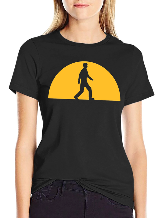 Sunset Walker Graphic Tee - Black Casual T-Shirt