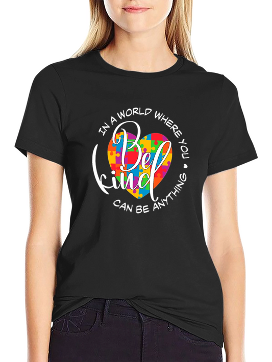 Be Kind Autism Awareness Puzzle Heart T-Shirt