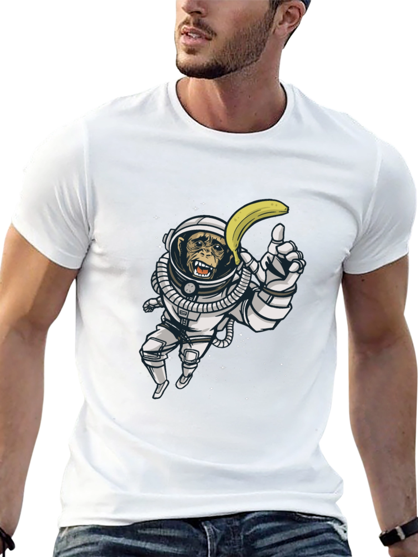 Monkey Astronaut Graphic Tee - Banana in Space!