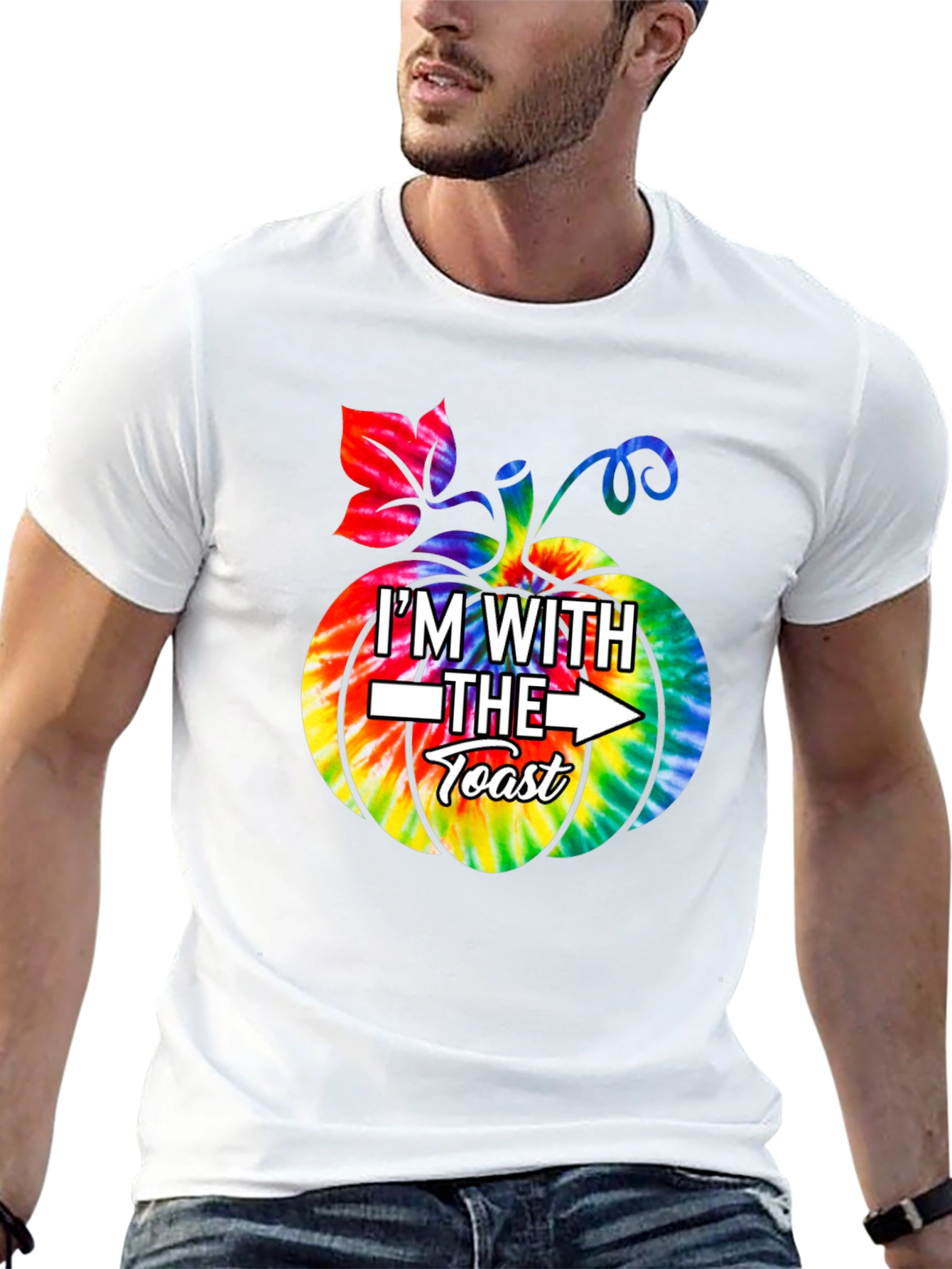 Im With The Toast Pumpkin Tie-Dye T-Shirt