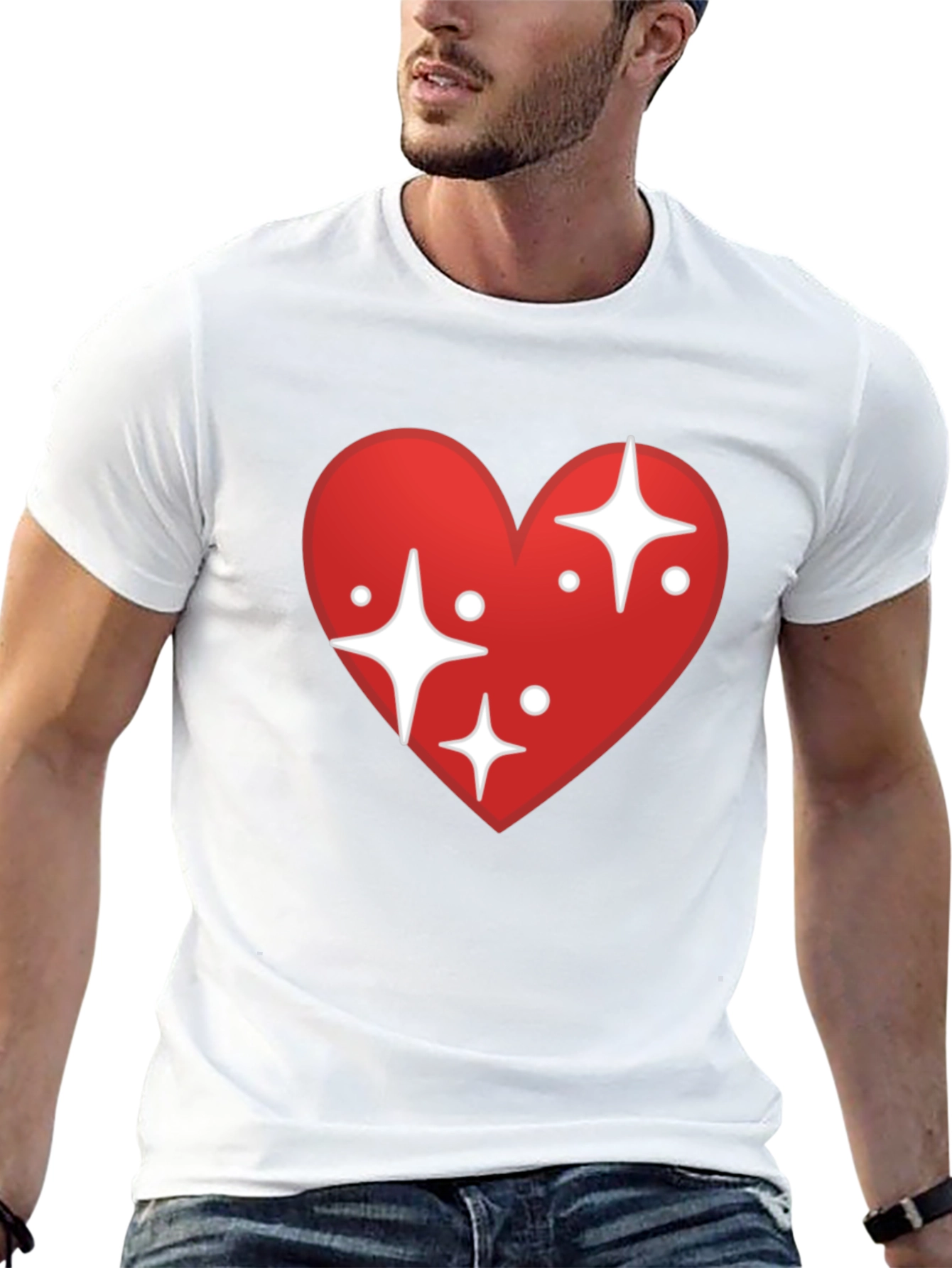 Sparkling Heart Graphic Black T-Shirt