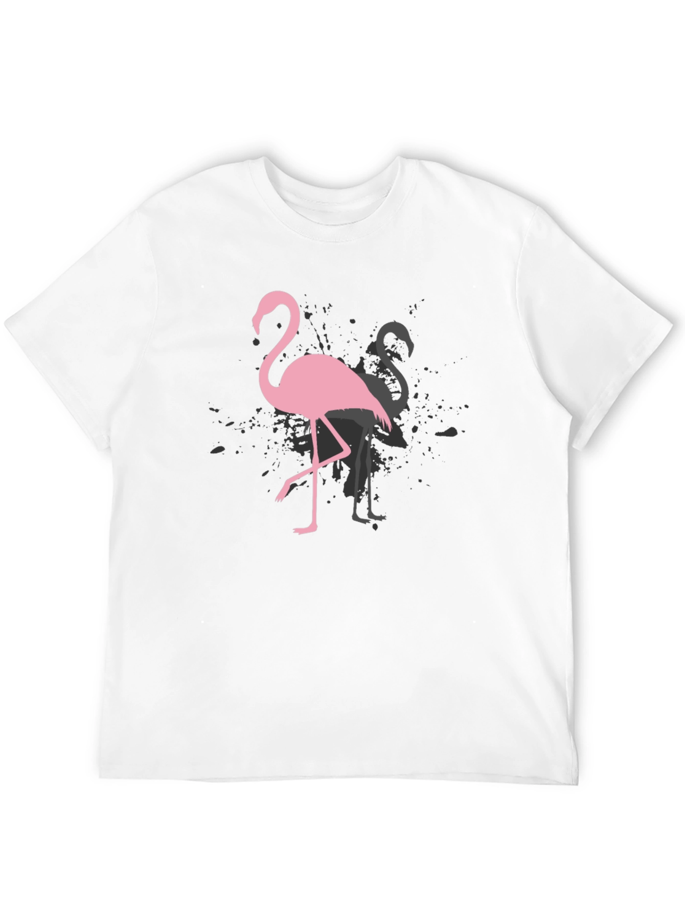 Flamingo Graphic Tee - Trendy Black T-Shirt