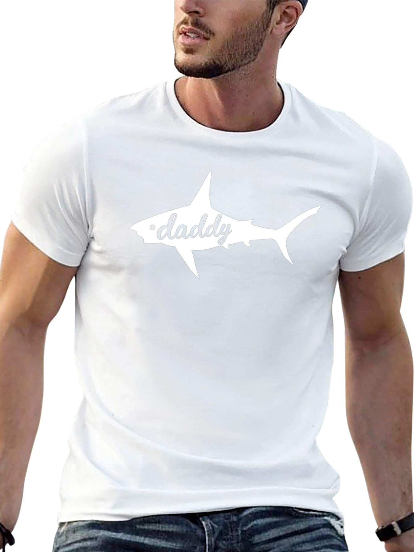 Daddy Shark Graphic Tee - Black Cotton T-Shirt