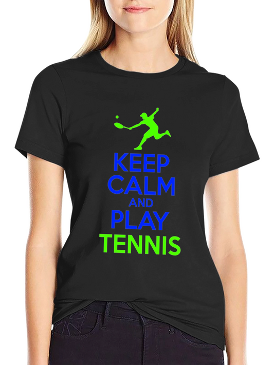 Keep Calm and Play Tennis Graphic Tee