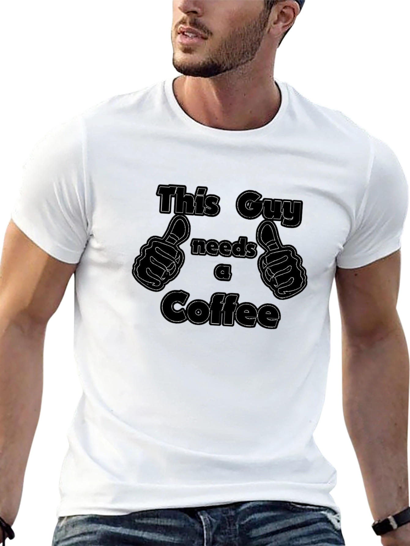 This Guy Needs a Coffee Graphic T-Shirt