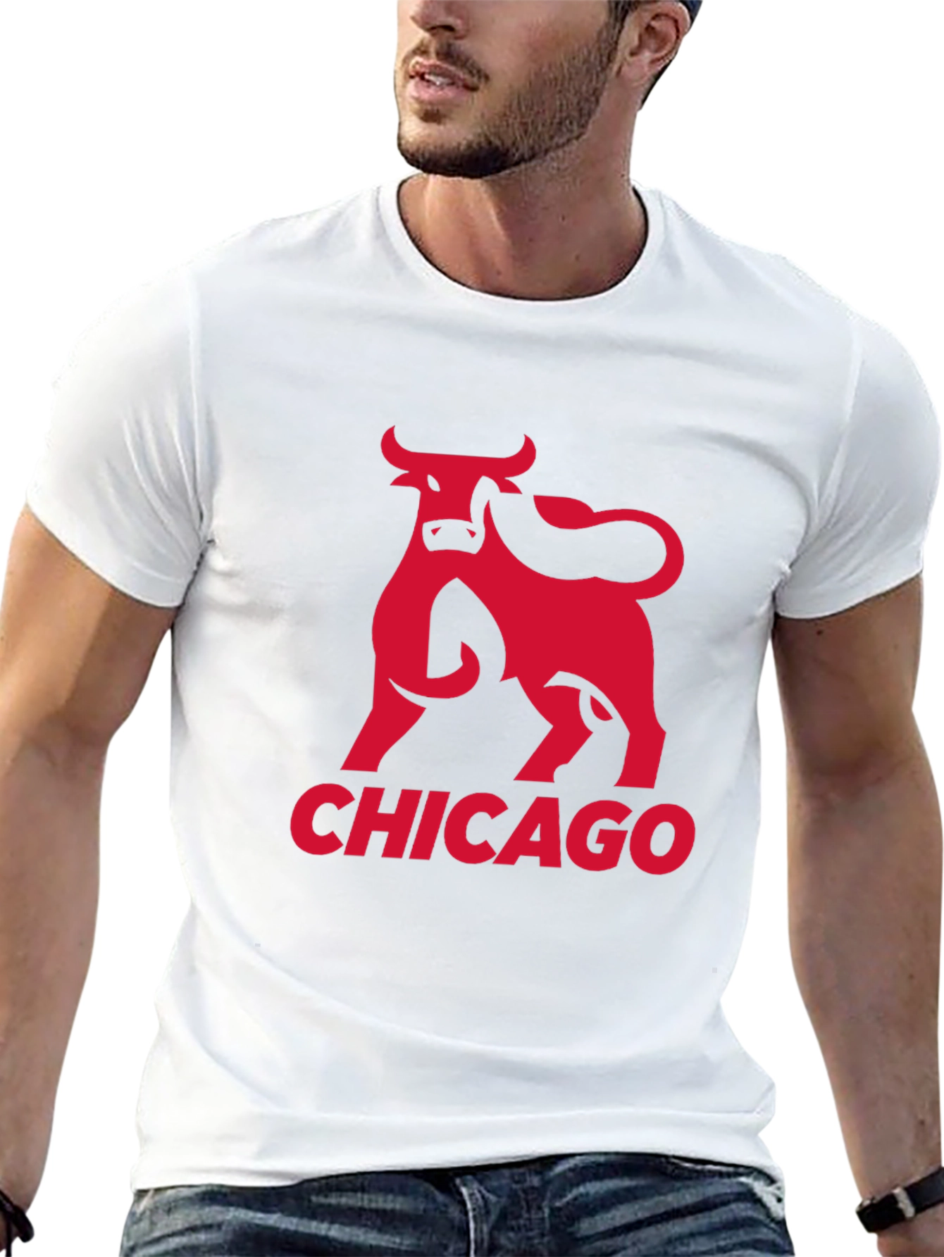 Chicago Bull Graphic Tee - Black Cotton T-Shirt