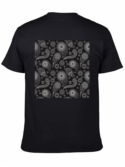 Black Paisley Pattern T-Shirt - Stylish and Unique