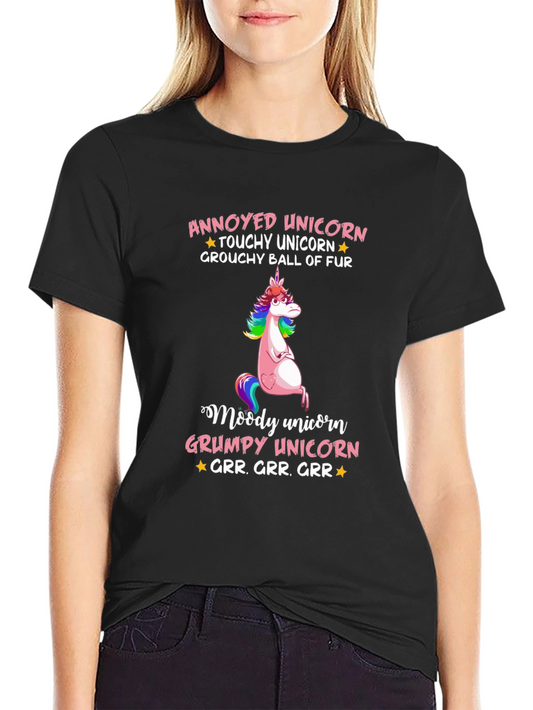 Annoyed Unicorn T-Shirt Grumpy Graphic Tee