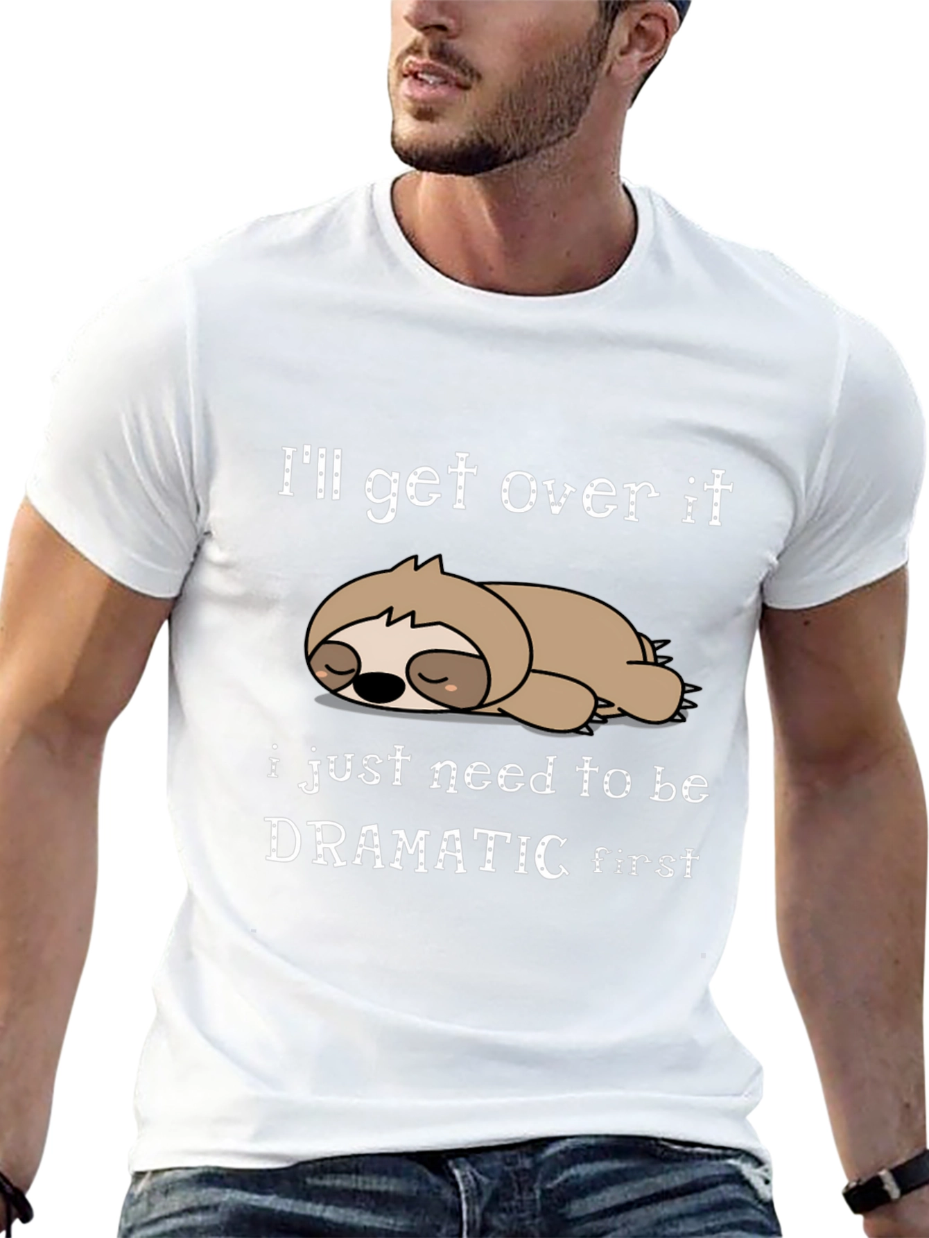 Dramatic Sloth Graphic T-Shirt Funny Sarcastic Tee