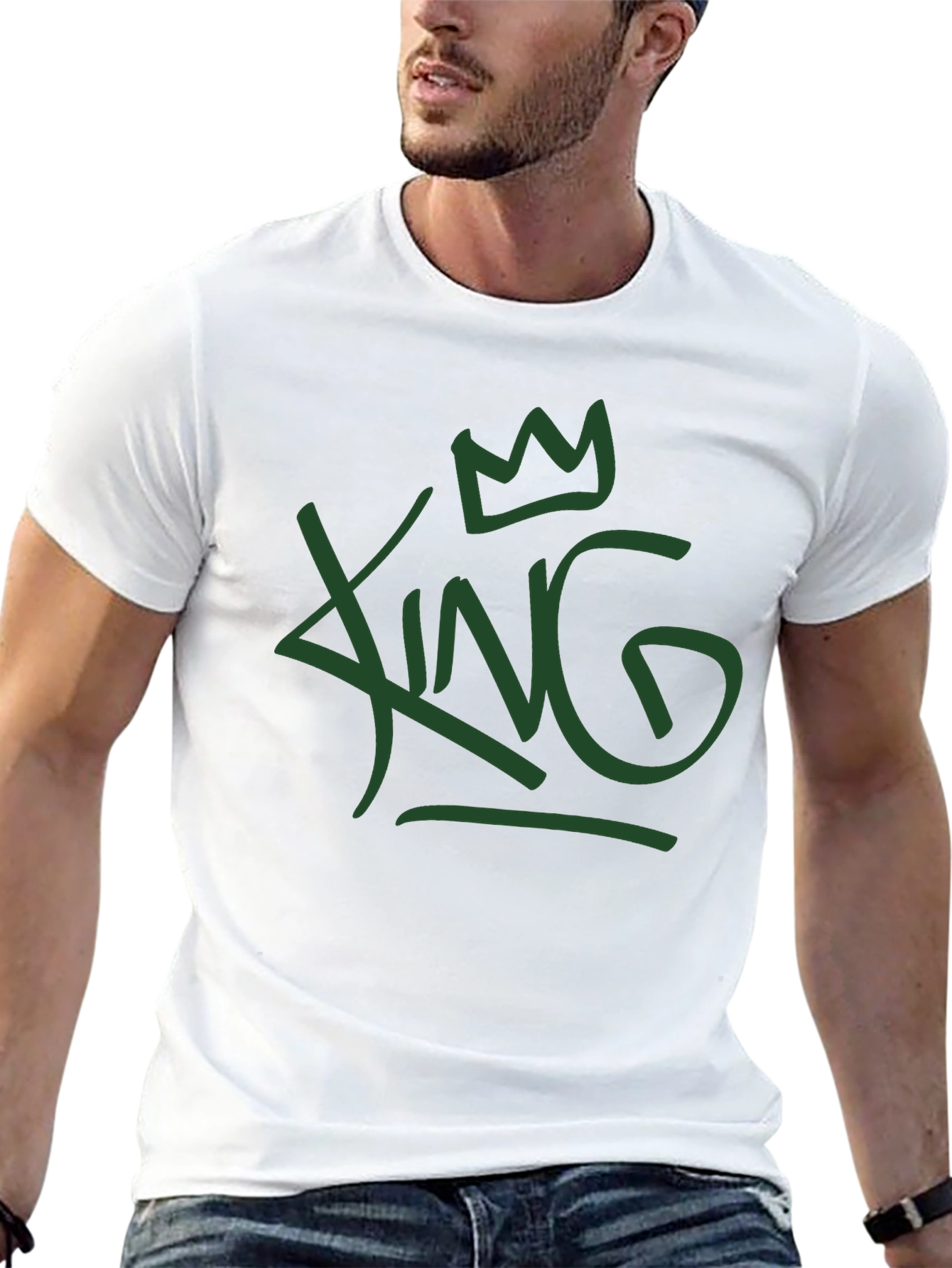 King Graphic Tee - Casual Crew Neck T-Shirt