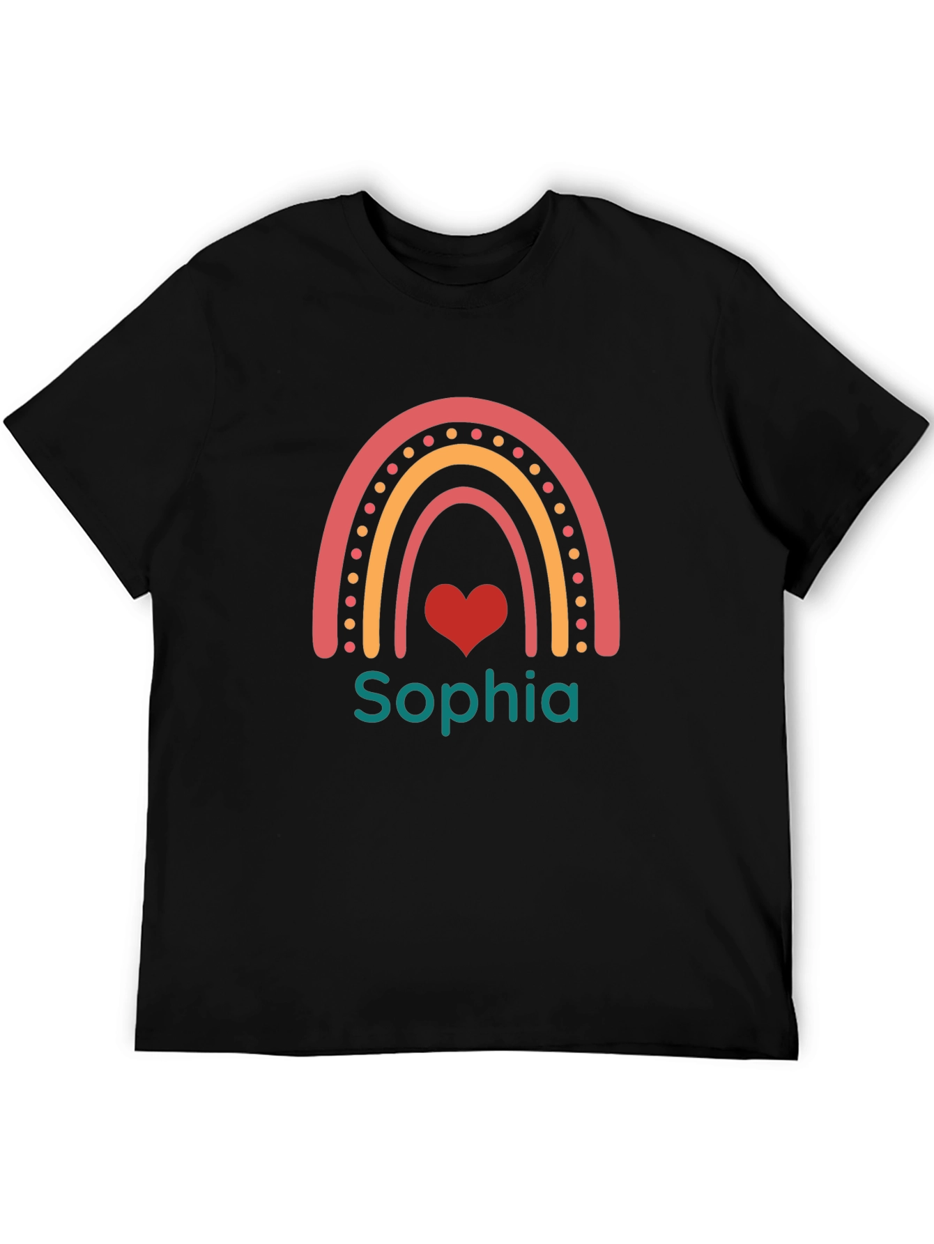 Personalized Rainbow Heart Tee - Custom Name Shirt