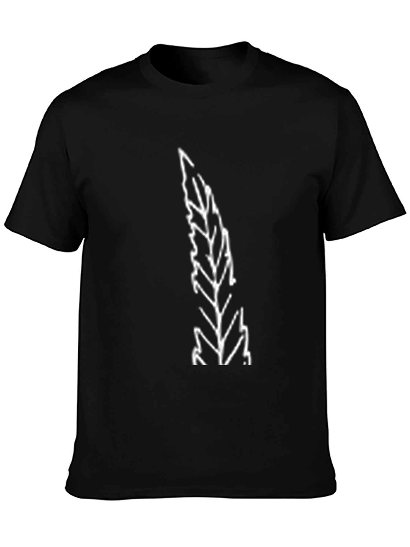 Leaf Graphic Tee - Black Cotton Shirt