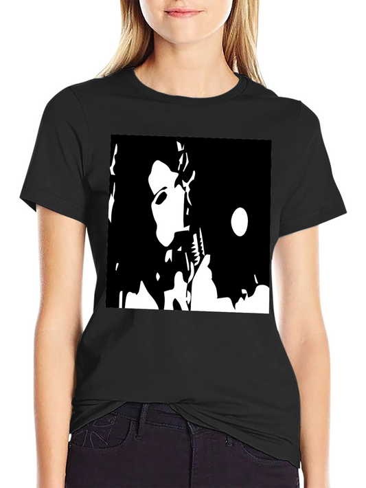 Black T-Shirt with Bold Graphic Print