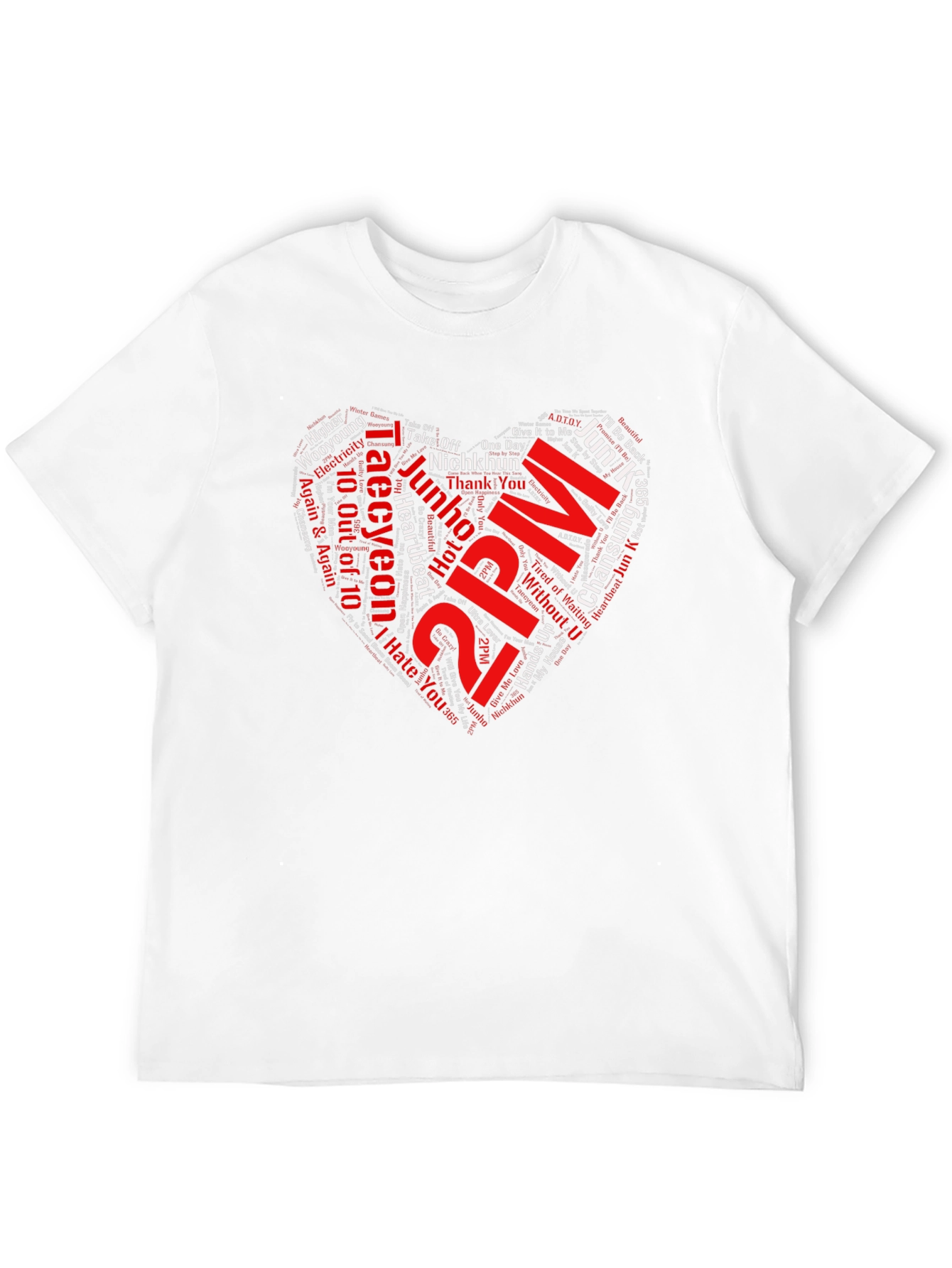 2PM Band Heart Word Art Graphic T-Shirt