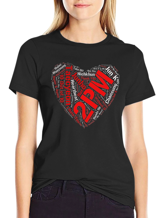 2PM Band Heart Word Art Graphic T-Shirt