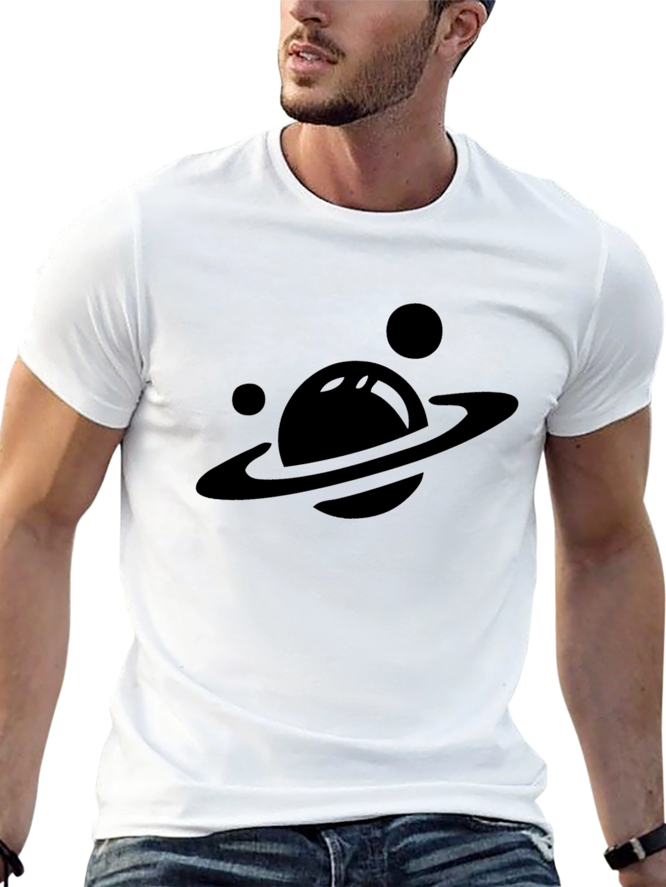 Planet Graphic T-Shirt - Black Cotton Tee