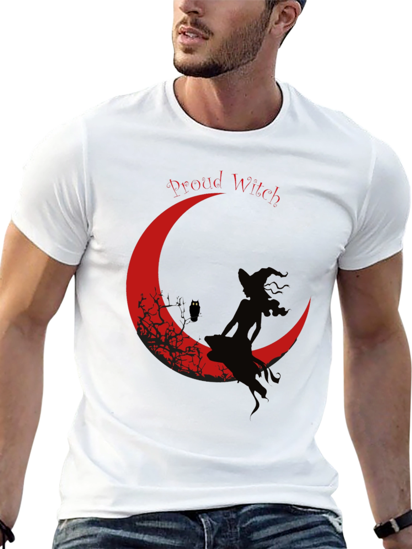 Proud Witch Graphic Tee - Crescent Moon Design