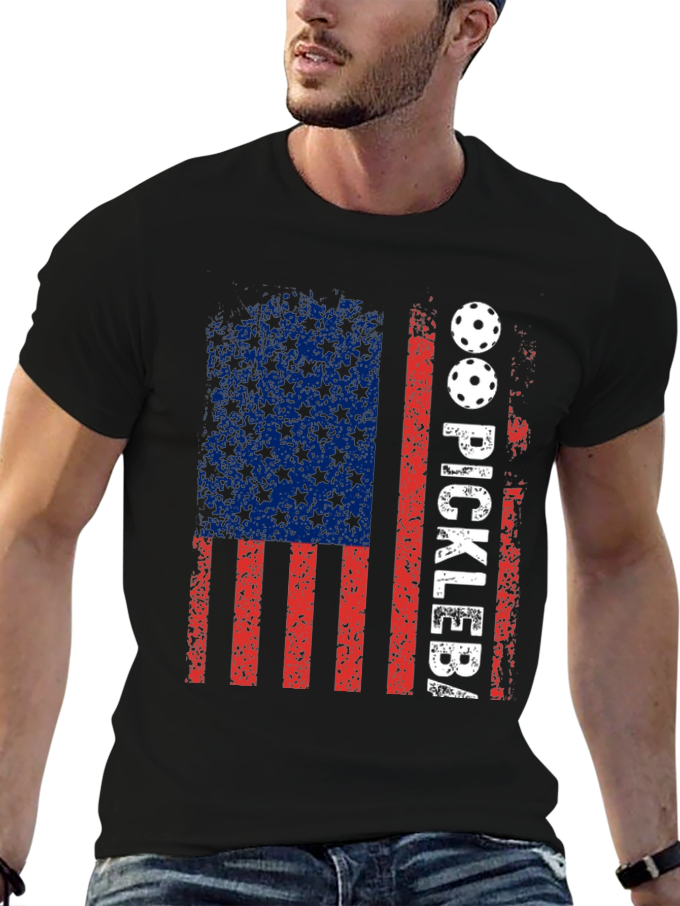 Pickleball American Flag Graphic Tee