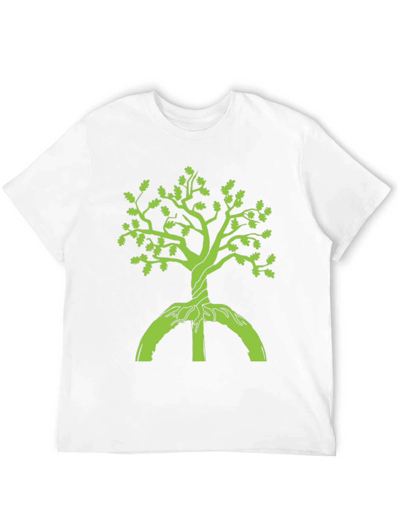 Green Tree Graphic Black T-Shirt