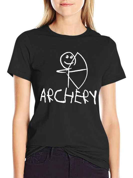 Archery Stick Figure T-Shirt - Casual Graphic Tee