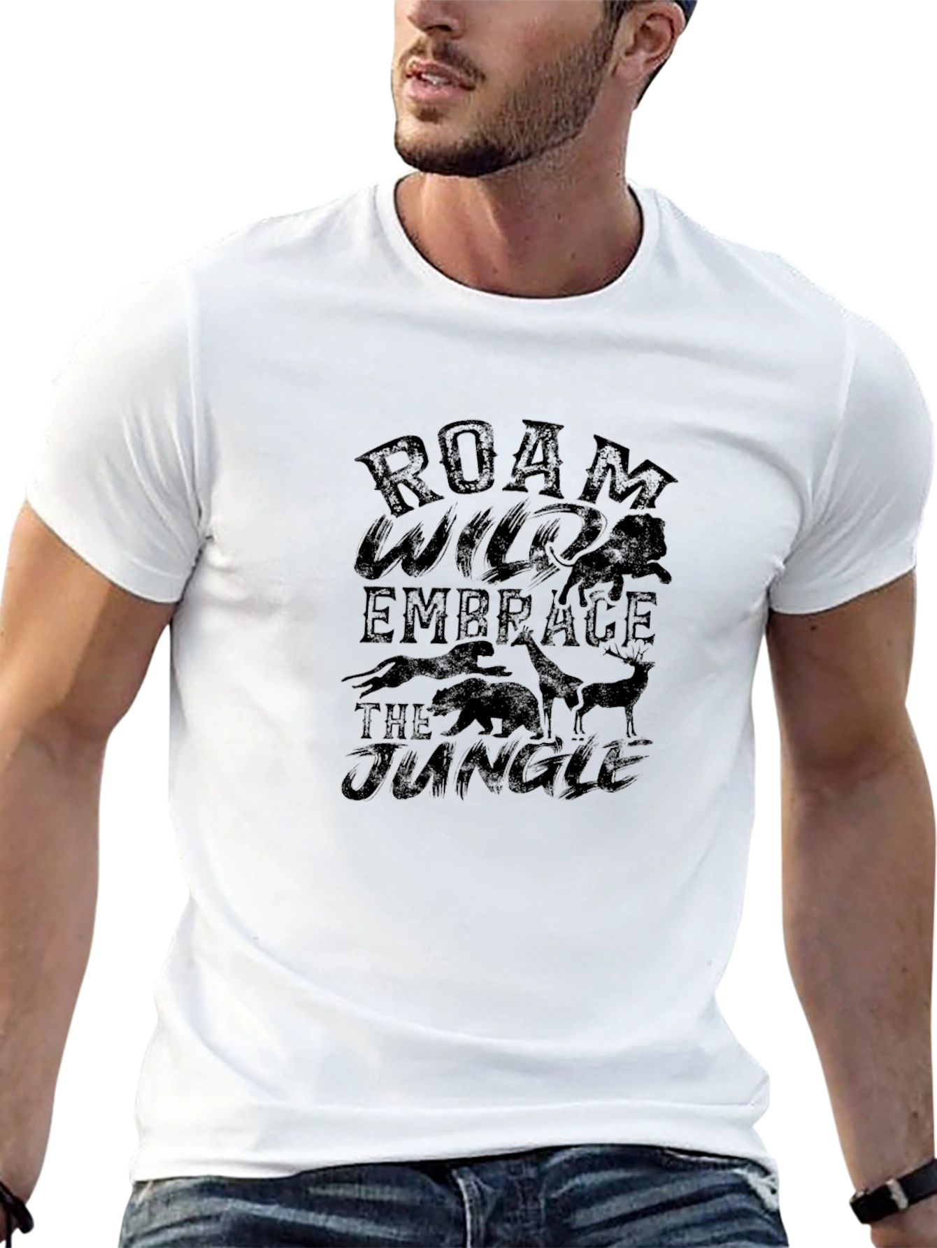 Roam Wild Jungle Black Graphic Tee