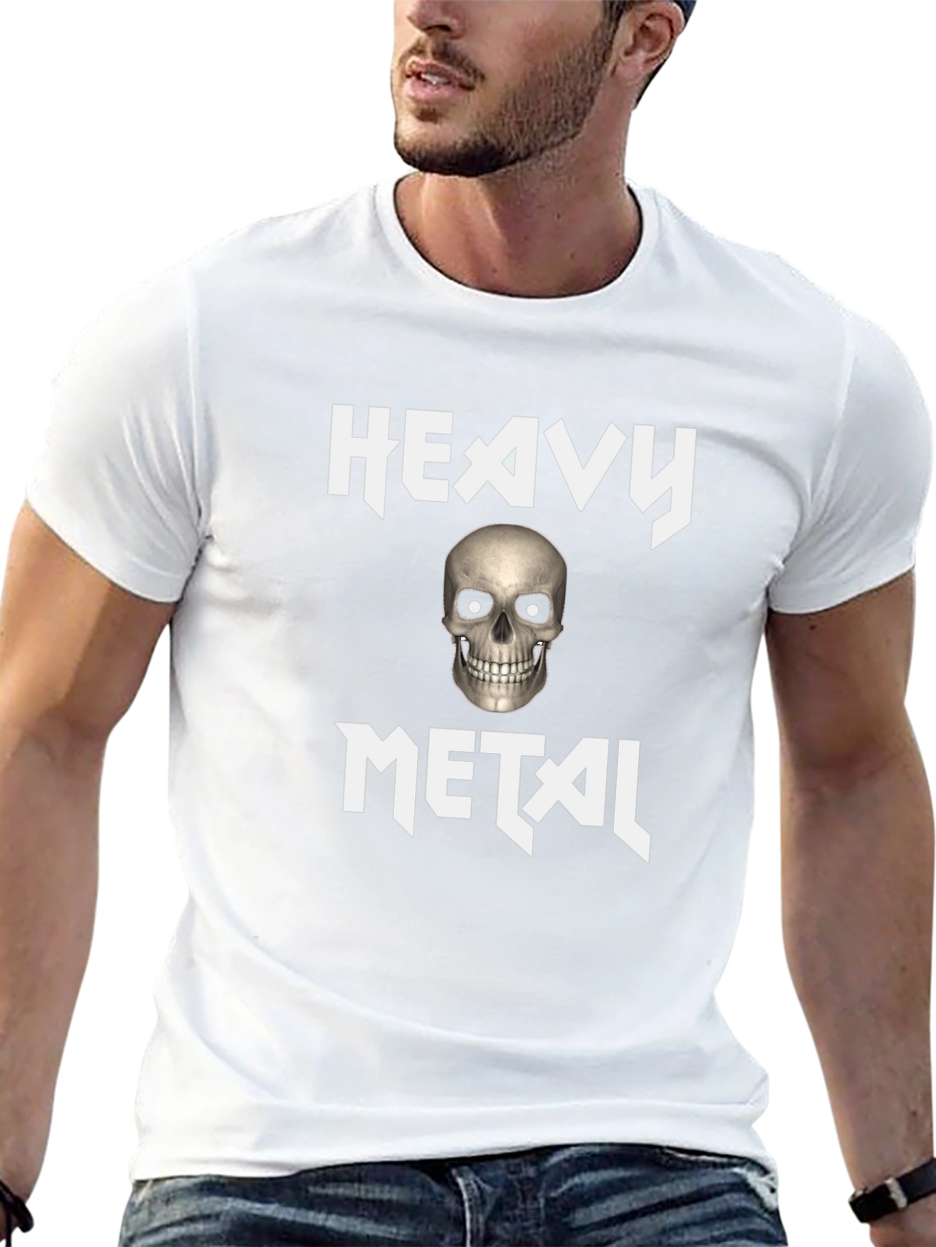 Heavy Metal Skull Graphic Tee - Rocker Style