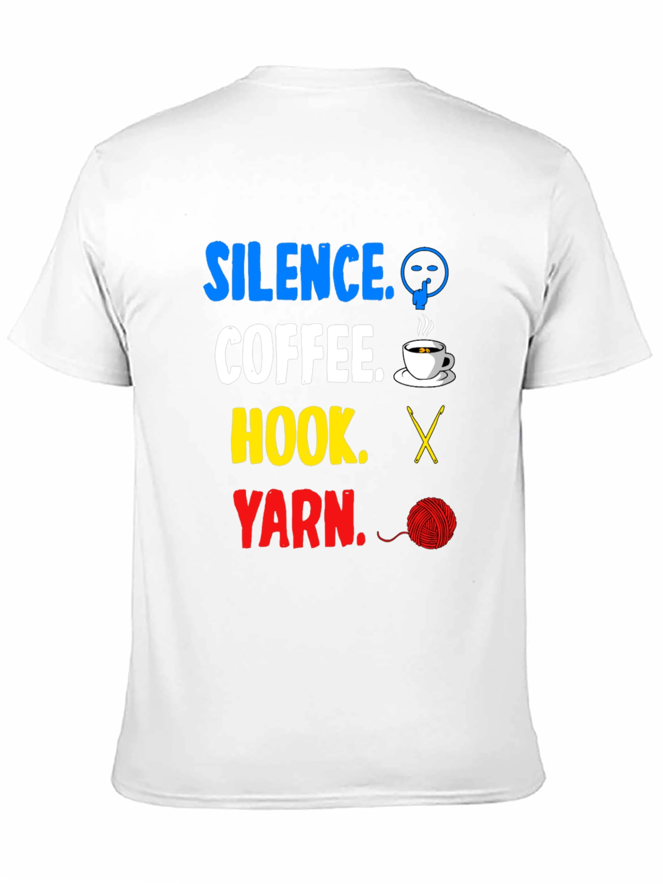 Silence Coffee Hook Yarn Black T-Shirt