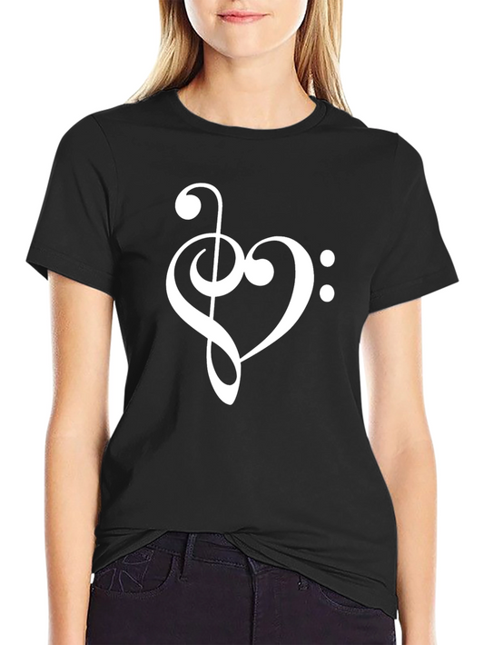 Musical Heart T-Shirt - Black Graphic Tee