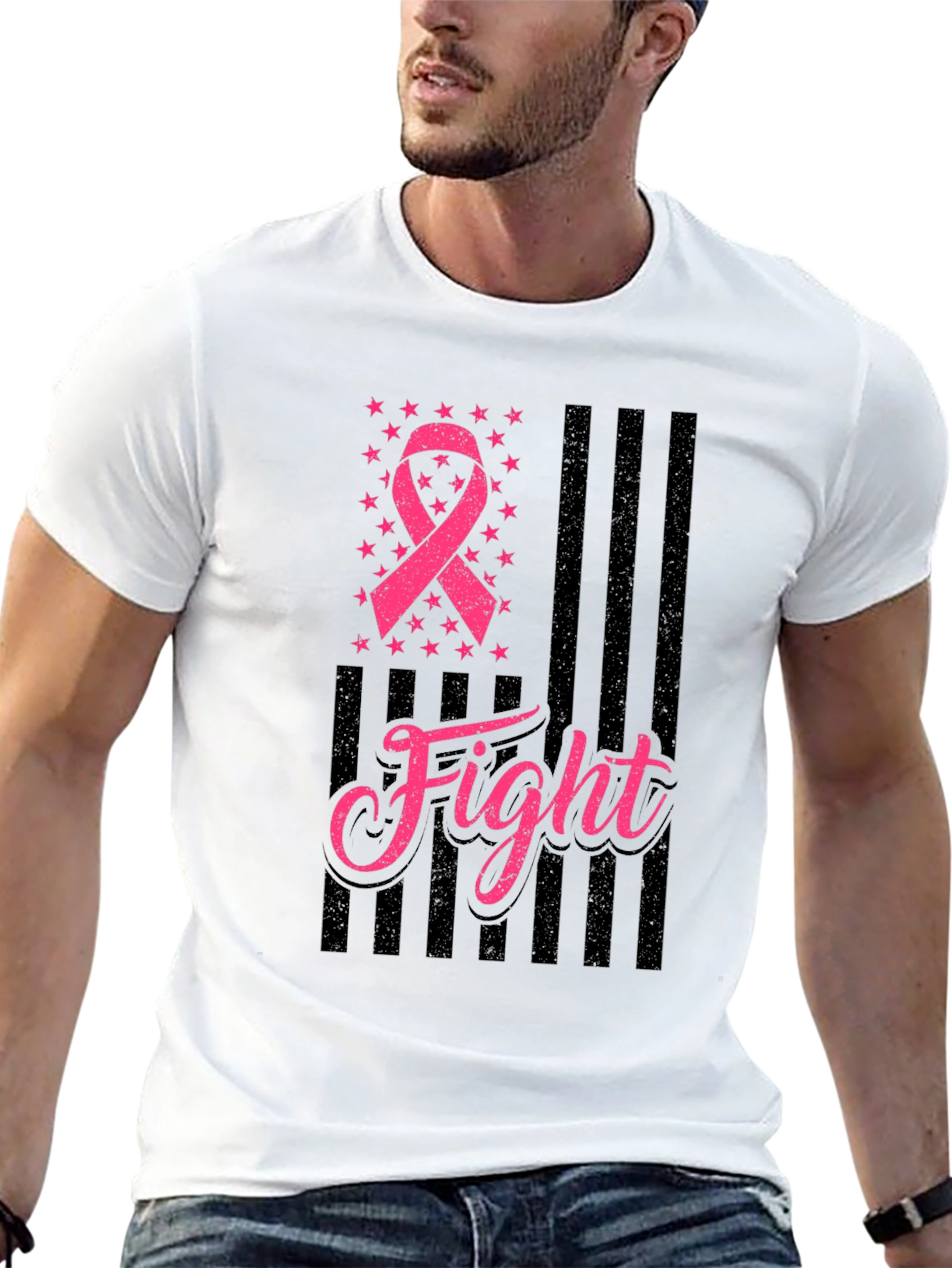 Breast Cancer Awareness Fight Ribbon T-Shirt