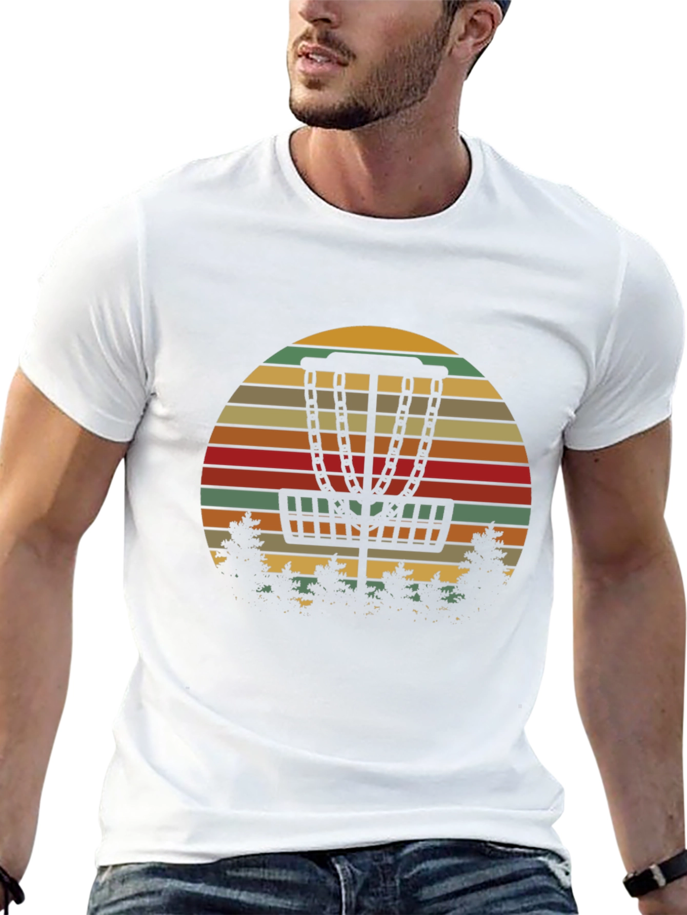 Retro Disc Golf T-Shirt - Sunset Basket Tee