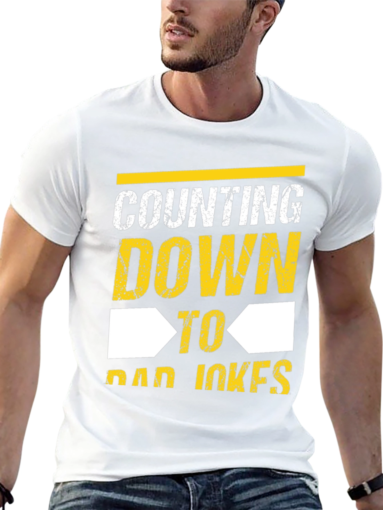 Counting Down to Dad Jokes Black T-Shirt