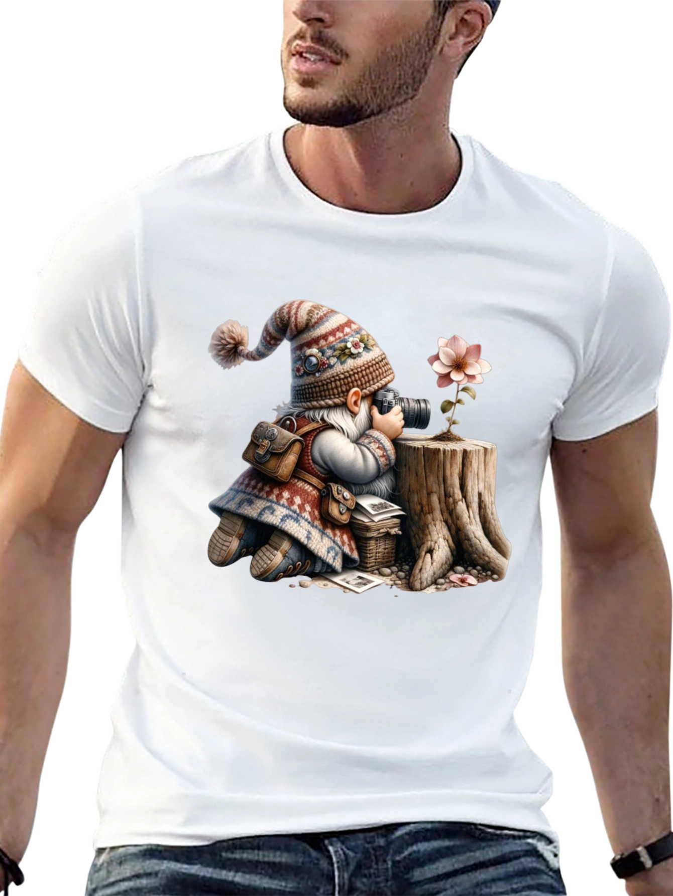Whimsical Gnome Photographer Tee