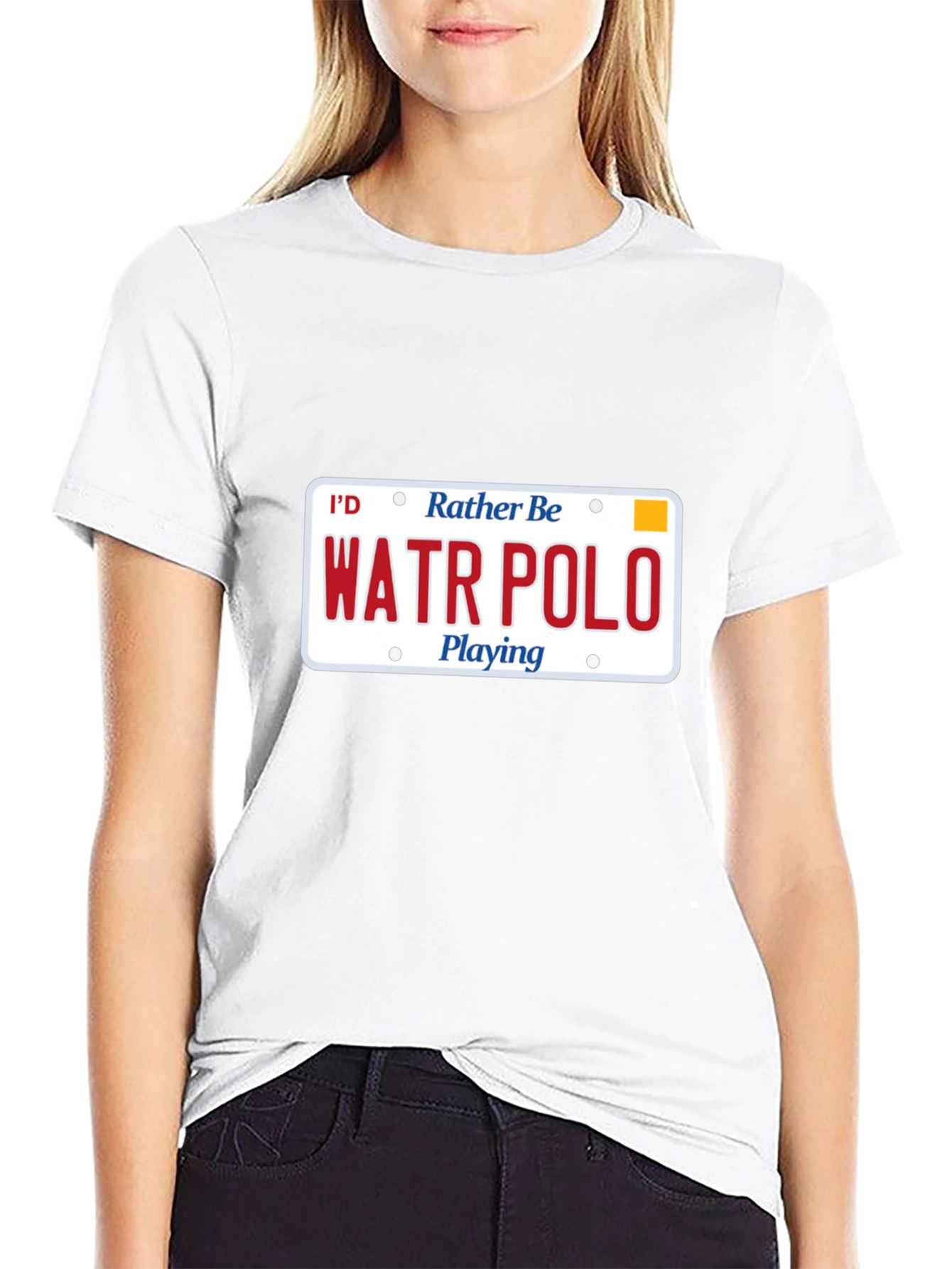 Water Polo License Plate Graphic T-Shirt