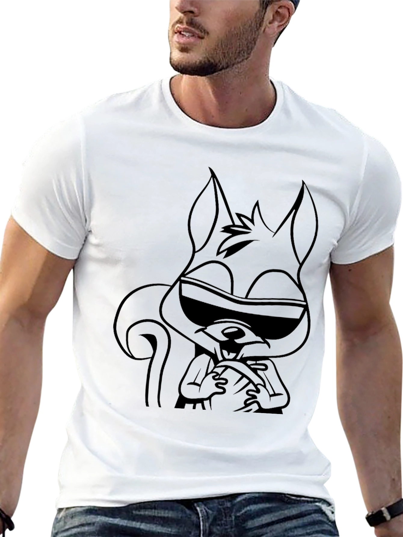 Cool Squirrel Graphic Tee - Unisex Black T-Shirt