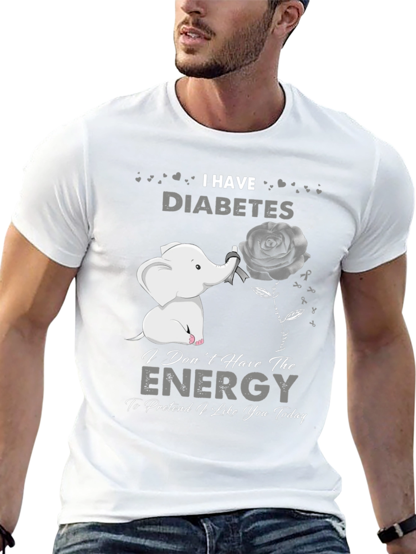 I Have Diabetes T-Shirt - Elephant Rose Graphic Tee