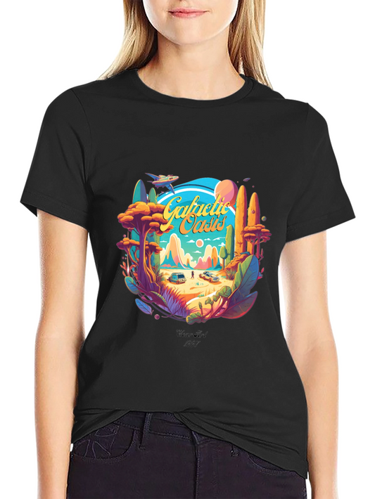 Galactic Oasis Graphic Tee - Retro Wear Art 1997 Design