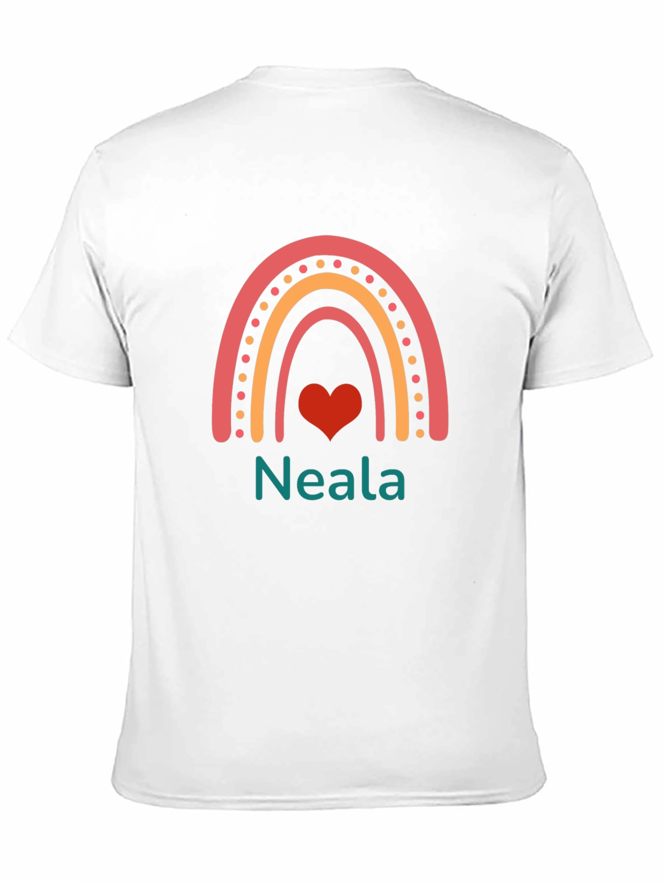 Neala Rainbow Heart Personalized T-Shirt
