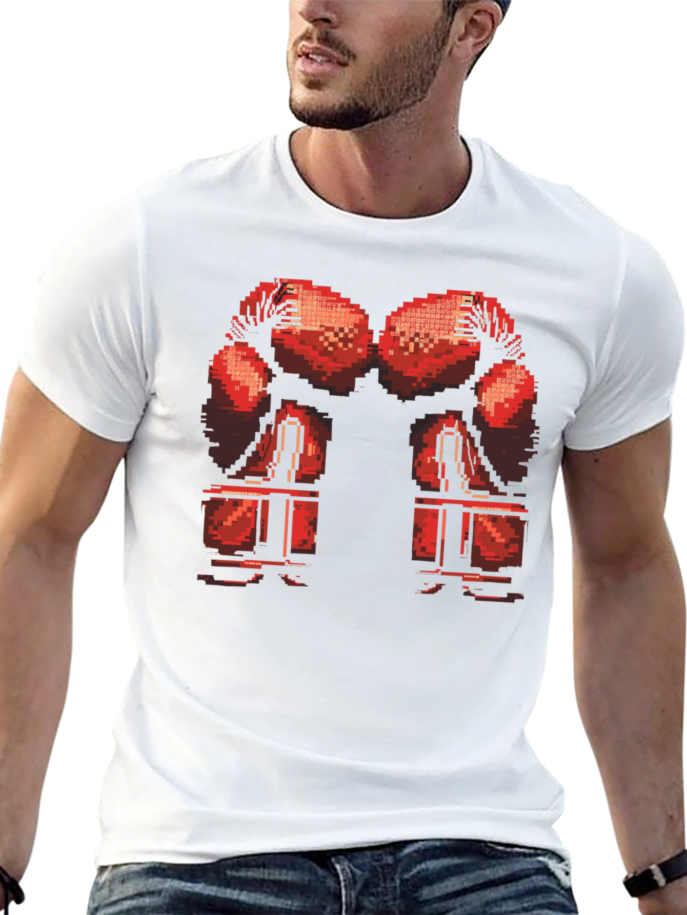 Pixel Boxing Gloves T-Shirt - Retro Gamer Style