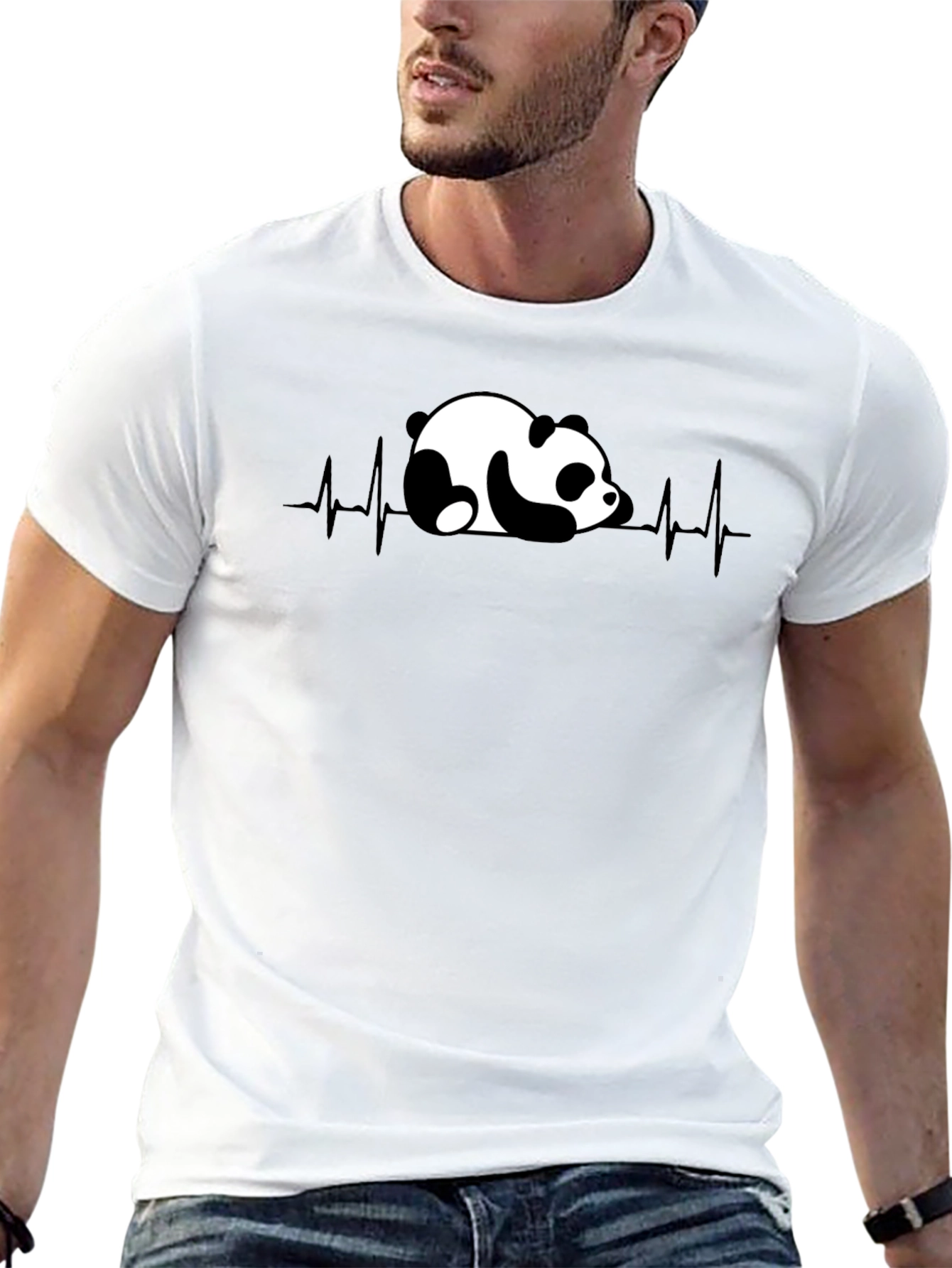 Panda Heartbeat Graphic T-Shirt