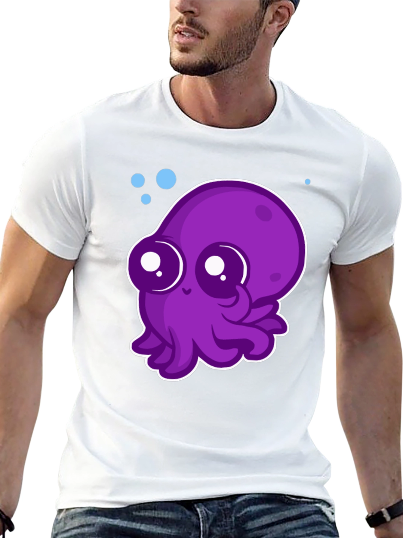 Cute Purple Octopus Graphic Tee