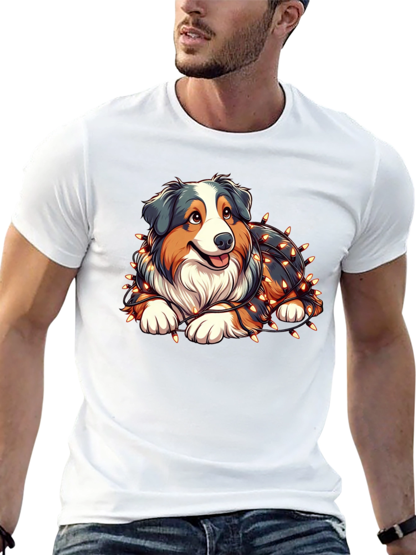 Festive Dog Graphic Tee - Holiday Cheer!