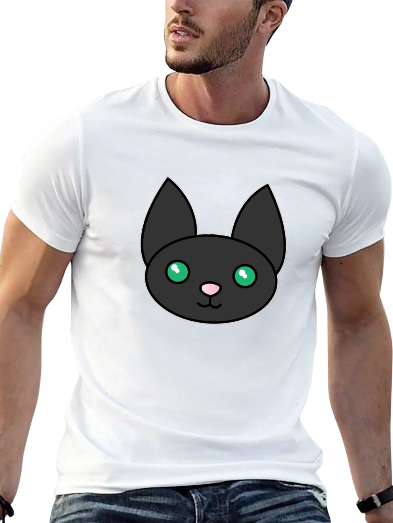 Black Cat Graphic Tee - Cute Kitten Shirt