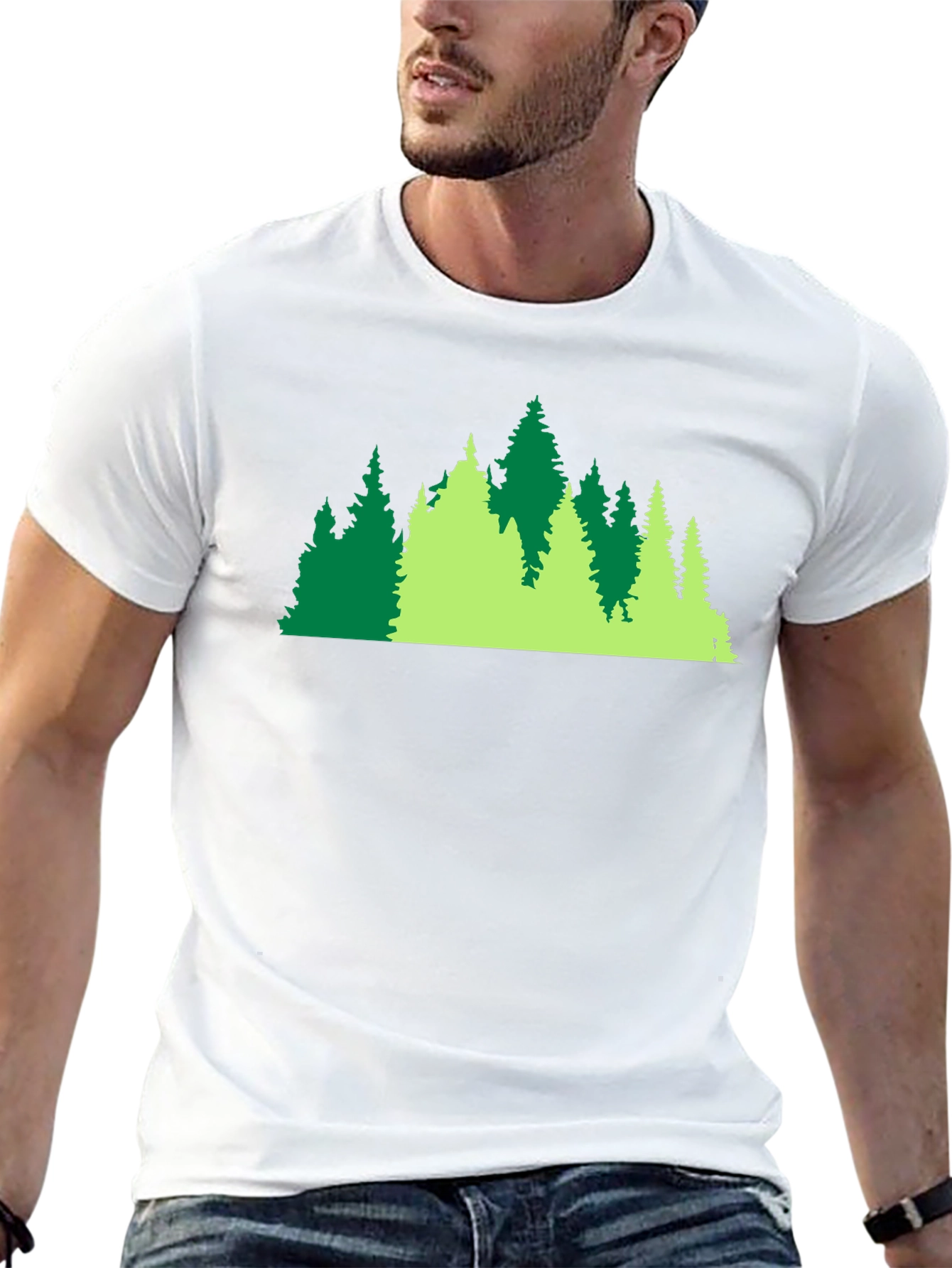 Evergreen Forest Graphic Black Tee