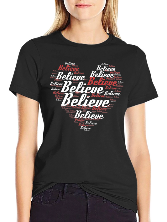 Believe Graphic Tee - Heart Word Cloud