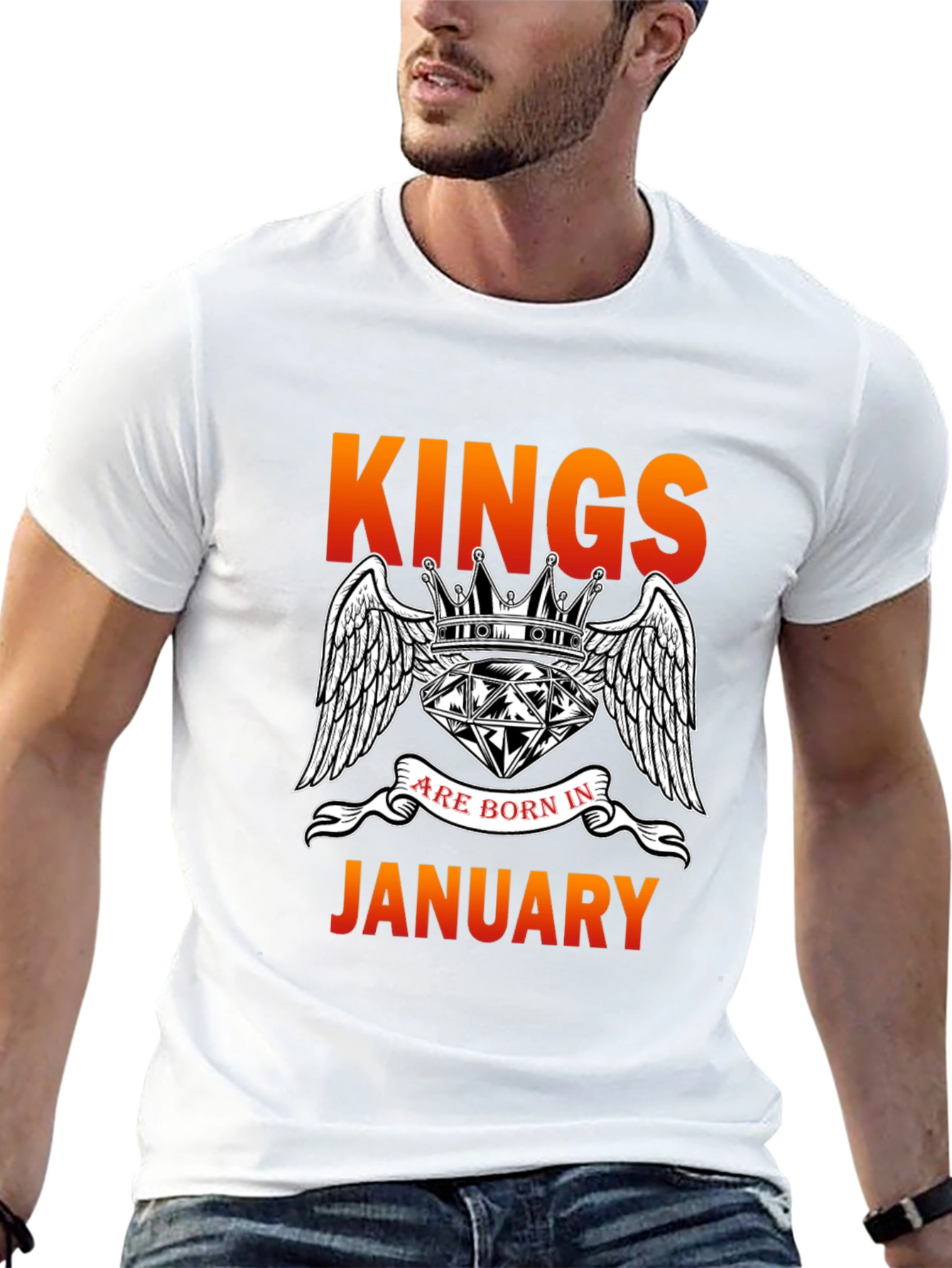 Kings Born In January Black T-Shirt